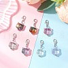 Cat Head Shape Glass Pendant Decorations HJEW-JM03335-1