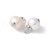 Brass with Natural Pearl Pendants KK-F892-35P-2