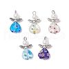 Handmade Millefiori Lampwork Beads and ABS Plastic Imitation Pearl Round Beads and Tibetan Style Alloy Fairy Wing Beads and 304 Stainless Steel Ball Head Pins Pendants PALLOY-JF03740-02-1