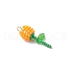 Grade A Round Glass Seed Beads Acrylic Flower Charms PALLOY-MZ00690-02-3