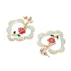 Iron Flower Dangle Stud Earrings EJEW-MZ00404-01-4