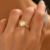 925 Sterling Silver Pave Cubic Zirconia Freshwater Pearl Finger Rings for Women MF0967-2-5