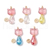 Electroplate Glass Beaded  Pendants PALLOY-JF03996-1