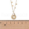 304 Stainless Steel & Oval White Glass Donut Pendant Necklaces for Women NJEW-A045-01G-5