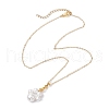 3Pcs 3 Sizes Shell Pearl Round Beaded Paw Print Pendant Necklaces NJEW-JN05171-6