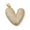 Brass Micro Pave Clear Cubic Zirconia Pendants KK-B094-04G-1