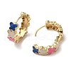 Butterfly Real 18K Gold Plated Brass Hoop Earrings EJEW-L268-012G-02-2