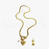 304 Stainless Steel Letter and Heart Pendant Necklaces for Women FS-WG694DF-09-1