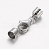 Rhodium Plated 925 Sterling Silver Lobster Claw Clasps STER-P005-01-3