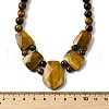 Natural Tiger Eye Faceted Bib Graduated Beaded Necklaces for Women NJEW-B128-01H-5