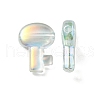 UV Plating Rainbow Iridescent Transparent Acrylic Beads OACR-C007-05D-2