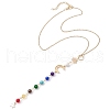 Chakra Natural Malaysia Jade & Tiger Eye & Synthetic Citrine & Synthetic Turquoise Pendant Necklaces NJEW-JN05046-4