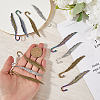 SUNNYCLUE 12Pcs 3 Style Alloy Bookmarks Finding with Hole PALLOY-SC0004-29-3