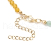Electroplated Glass & Cultured Freshwater Pearl & Natural Mixed Stone Faceted Round Beaded Chakra Necklaces for Women NJEW-JN05248-5
