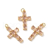 Rack Plating Brass Micro Pave Cubic Zirconia Pendants X-KK-A160-02G-2