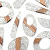 20Pcs 10 Styles Transparent Resin & Walnut Wood Big Pendants RESI-YW0001-31-3