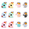 CHGCRAFT 12Pcs 12 Styles Food Grade Eco-Friendly Silicone Focal Beads SIL-CA0002-48-1