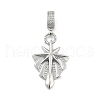 Brass Micro Pave Clear Cubic Zirconia Star European Dangle Charms KK-Z090-02P-1