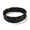 Natural Tiger Eye & Glass Round Beaded Bracelets BJEW-G732-01B-5