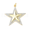 Brass Micro Pave Cubic Zirconia Pendants KK-C105-02G-1