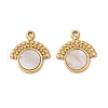 304 Stainless Steel Natural White Shell Pendants STAS-L288-03G-02-1