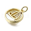 Brass Micro Pave Clear Cubic Zirconia Pendants KK-V010-20G-2