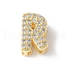 Brass Micro Pave Clear Cubic Zirconia Initial Multi-strand Links KK-S520-01G-18-1
