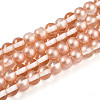 Baking Painted Transparent Glass Beads Strands DGLA-N011-6mm-04-1