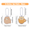 HOBBIESAY 16 Sets 16 Style Cartoon Cute Cat Animal  Acrylic Pendant Decoration with Iron Ball Chain HJEW-HY0001-06-2