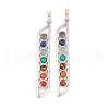 Chakra Natural Tiger Eye & Natural Lapis Lazuli & Natural Carnelian & Synthetic Turquoise & Glass Big Pendants G-NH0025-03P-1