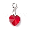 7Pcs 7 Colors Faceted Heart Glass Pendants Decoration HJEW-JM02993-02-3