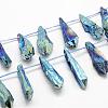 Electroplated Natural Quartz Crystal Beads Strands G-G890-A-05-1