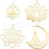 Unicraftale 4Pcs 4 Style 201 Stainless Steel Pendants STAS-UN0032-18-1