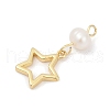 Natural Cultured Freshwater Pearl & Brass Pendants KK-U062-06G-2
