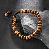 Adjustable Natural Tiger Eye Braided Bead Bracelets BJEW-F369-A06-6