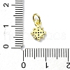 Brass Micro Pave Clear Cubic Zirconia Charms KK-H475-59G-07-3
