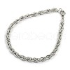 Tarnish Resistant Fashionable 304 Stainless Steel Rope Chain Bracelet Making STAS-A028-B054P-1