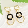304 Stainless Steel Polymer Clay Ring Dangle Stud Earrings EJEW-V004-03G-02-3