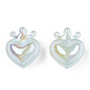 UV Plating Rainbow Iridescent Acrylic Beads OACR-T027-01-A-4