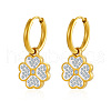 Stylish Stainless Steel Clover Hoop Earrings ZD6745-1