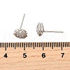 Rose 925 Sterling Silver Micro Pave Clear Cubic Zirconia Stud Earrings EJEW-S271-01P-5