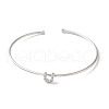 Rack Plating Brass Micro Pave Clear Cubic Zirconia Letter Open Cuff Bangles BJEW-A018-01P-U-2