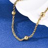 304 Stainless Steel Rope Chain Bracelets for Women BJEW-C094-04G-2