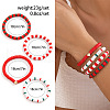 4Pcs Christmas Theme Handmade Polymer Clay Hesihi Beads Stretch Bracelets for Women WG289FB-10-1