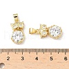 Brass Micro Pave Cubic Zirconia Pendants KK-Q068-03G-3