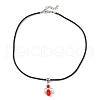 Angel Shape Alloy with Glass Pendant Necklaces NJEW-JN04560-05-4