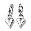Non-Tarnish 304 Stainless Steel Heart Dangle Stud Earrings EJEW-G375-01P-1