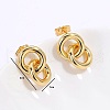 Brass Double Ring Dangle Stud Earrings PA8629-3