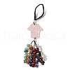 Hamsa Hand/Hand of Miriam Gemstone Pendant Decorations HJEW-R127-02-3