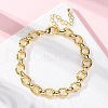 Brass Oval Link Chain Bracelets for Women Men X-BJEW-K273-06G-1
